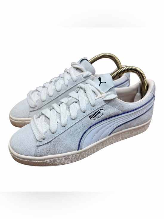 Puma Other - Puma men size 6 Suede Low-Top Sneakers in Light Gray with Blue Accents